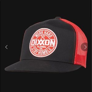 Dixxon Red Corpo flat bill trucker SnapBack